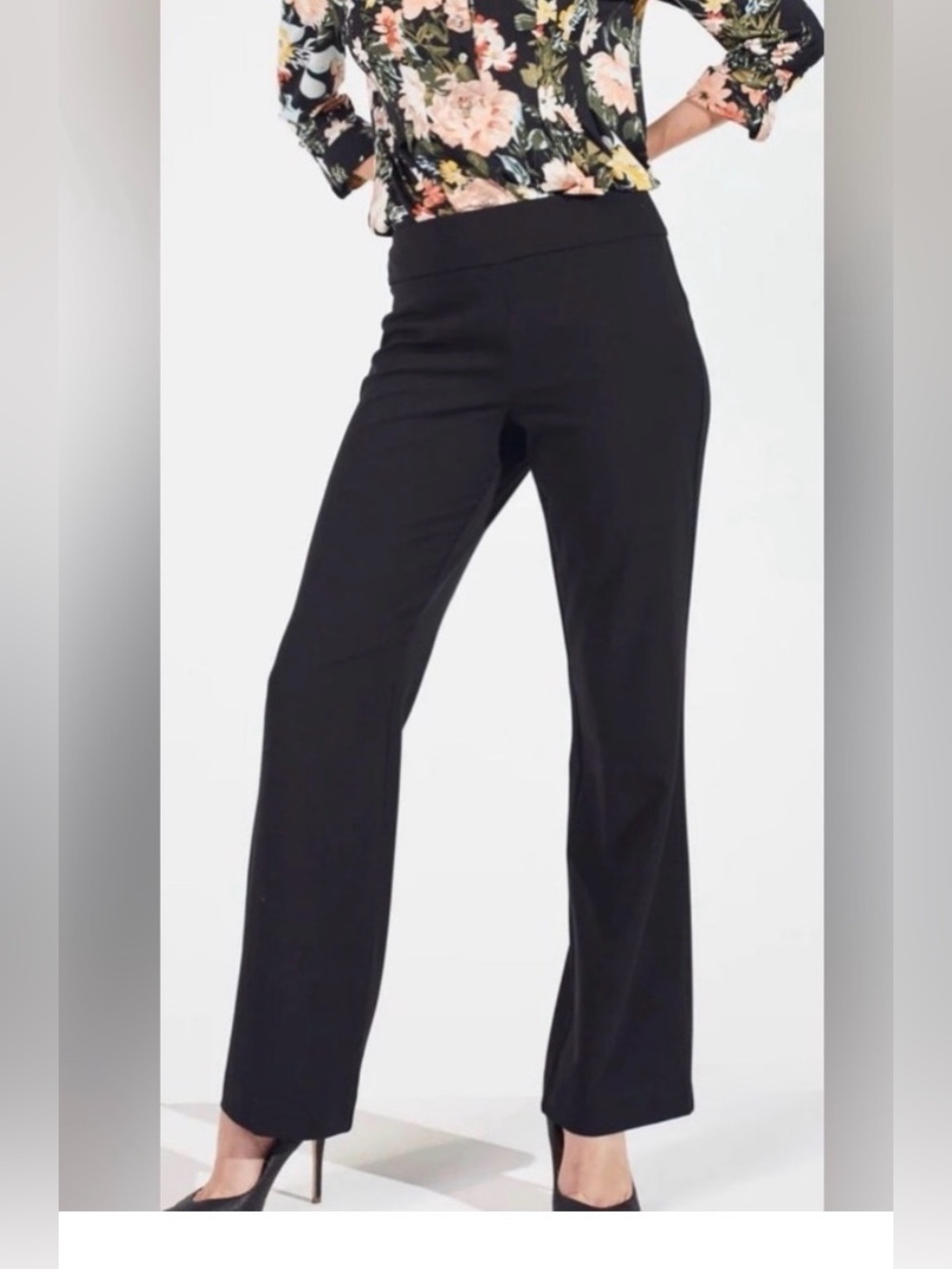 New secret agent pull-on dress trouser pants size 2 dress barn roz & ali black